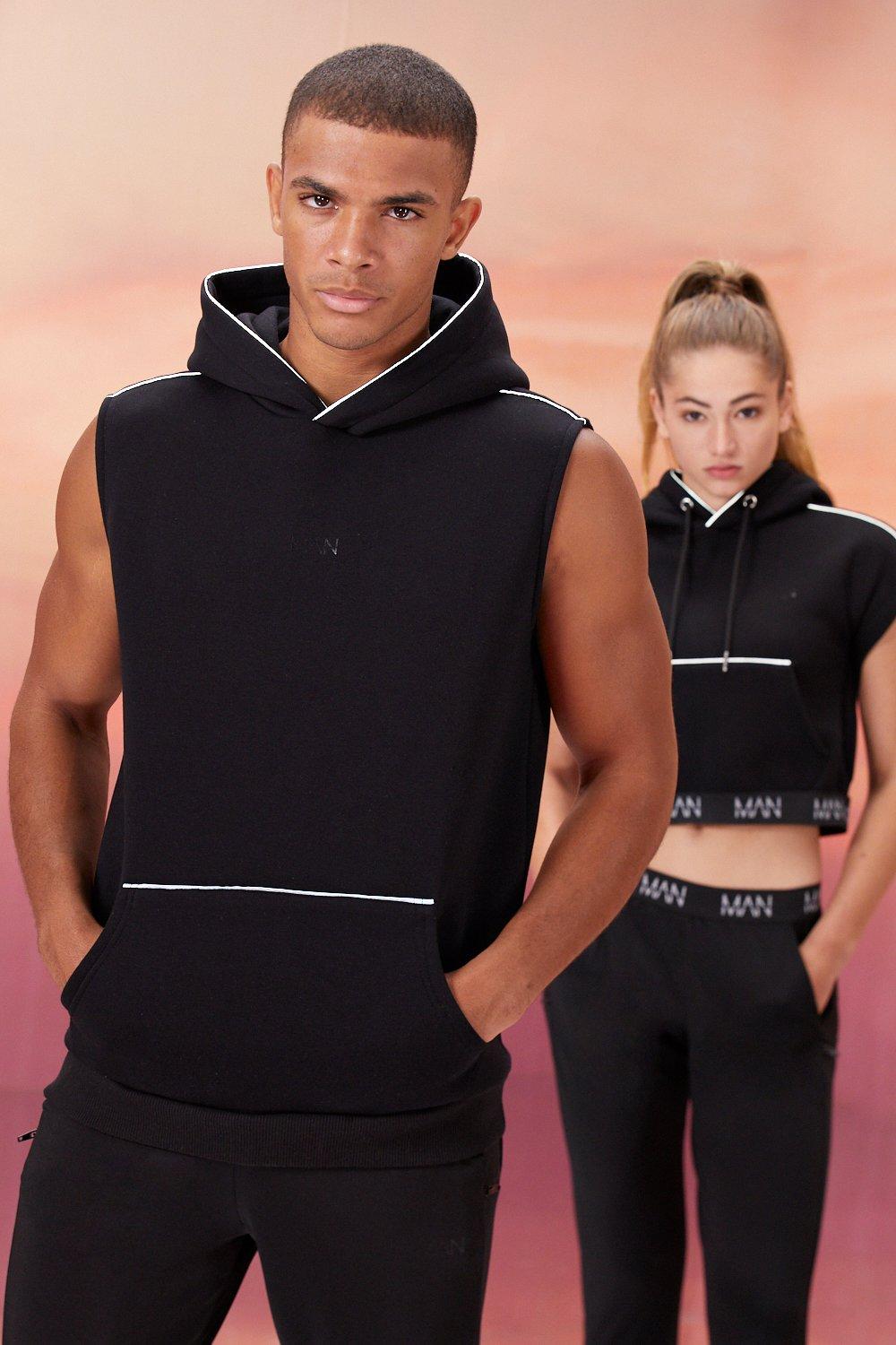 Boohooman sleeveless online hoodie