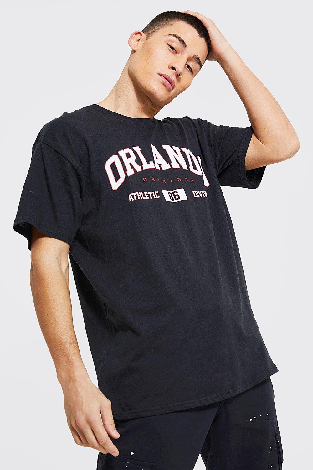 Oversized Orlando Print T-Shirt | boohooMAN UK