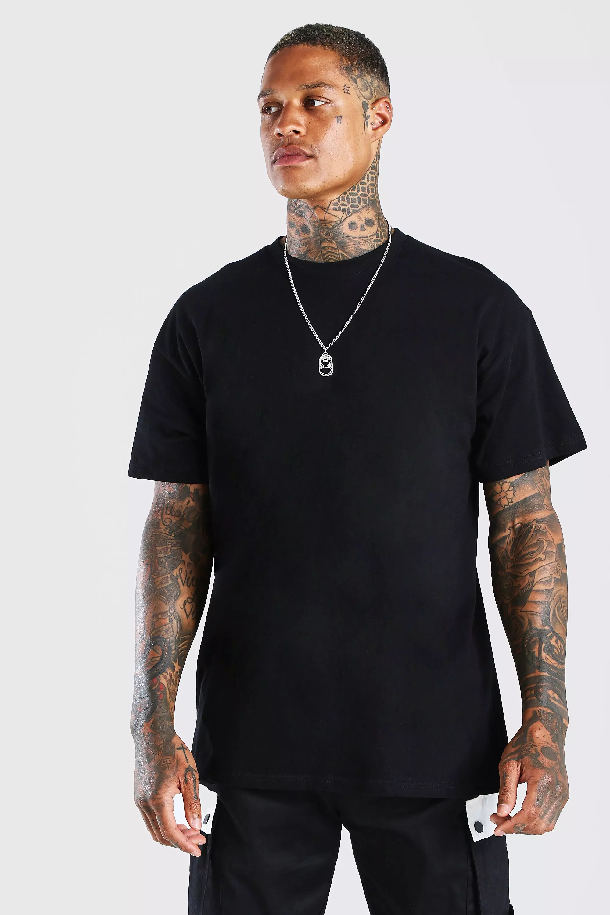 Oversized Floral Photo Back Print T-Shirt | boohooMAN USA