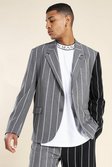 Grey Oversized Cb Single Breasted Suit Jacket