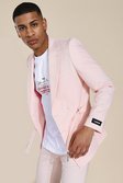 Skinny Belted Double Breasted Suit Jacket, Pink