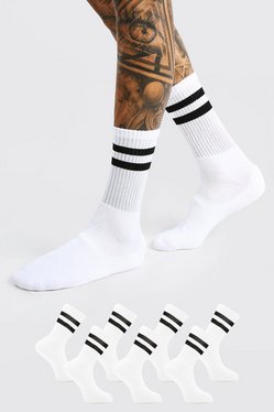 Baby Two-Pack Beige & White Icon Stripe Socks Ssense Abbigliamento Intimo Calze 