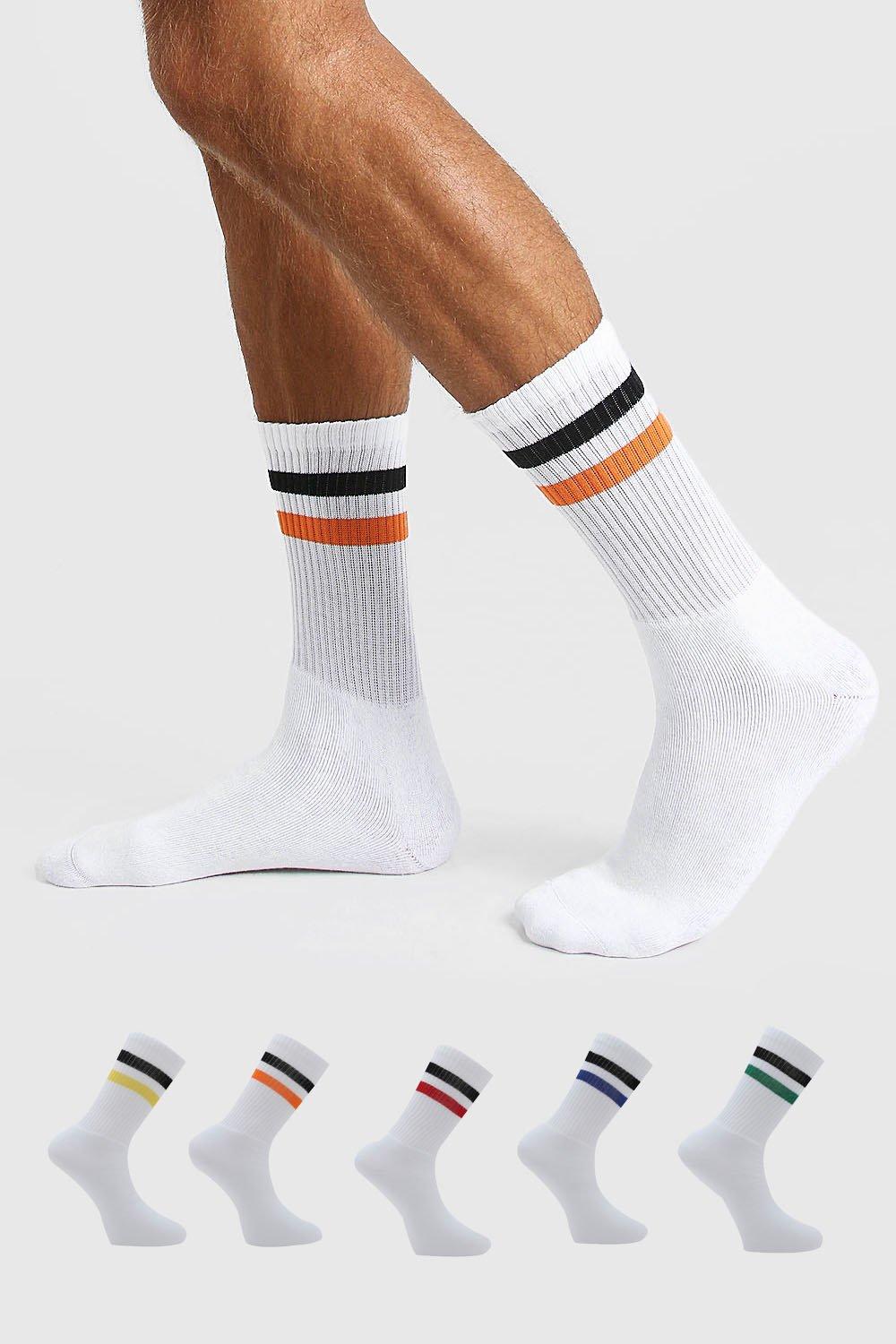 5 Pack Multi Stripe Sport Socks