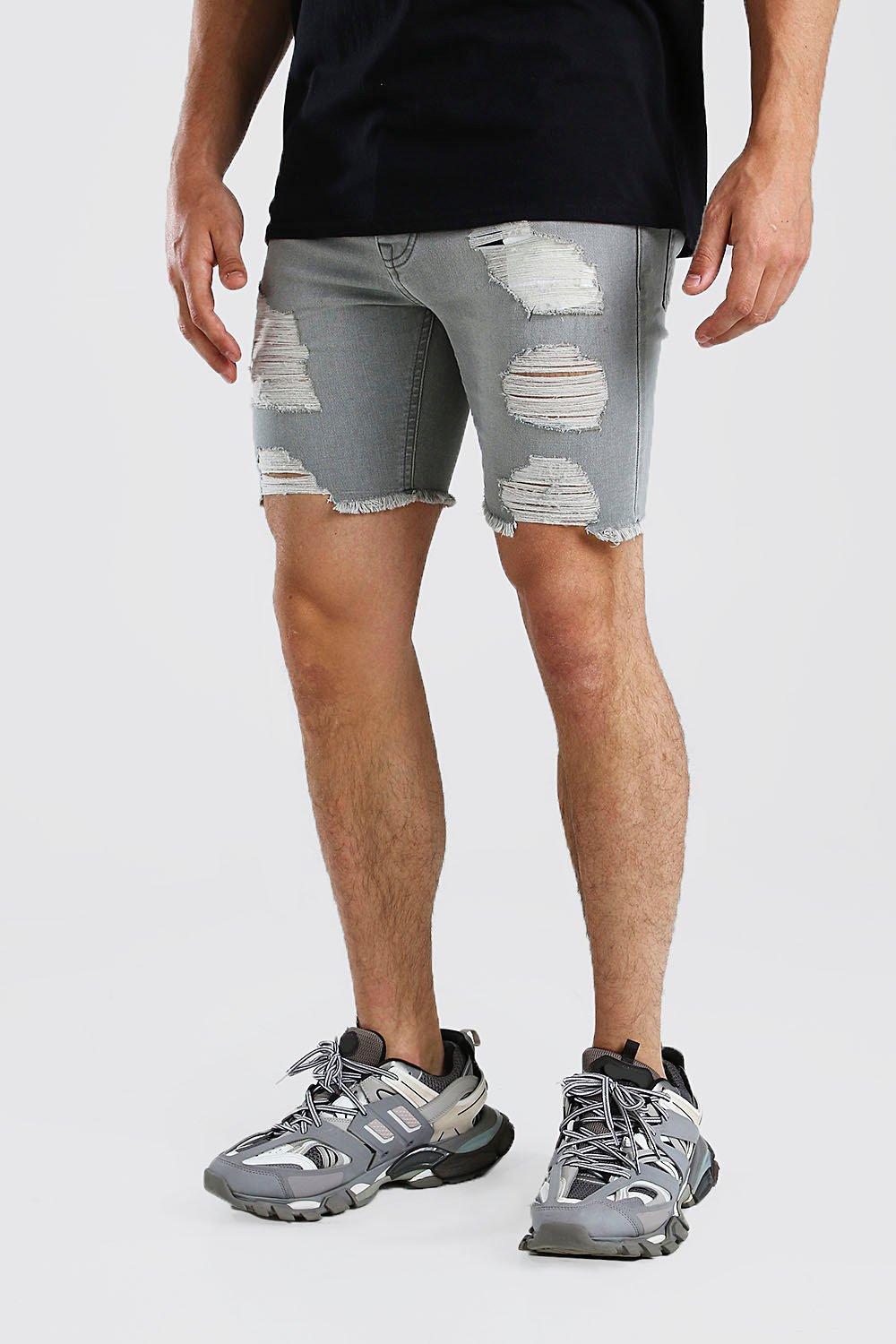 Men skinny deals jean shorts