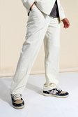 Beige Relaxed Man Branded Suit Pants