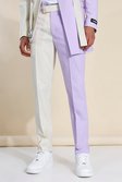 Lilac Skinny Cb Belted Suit Trousers