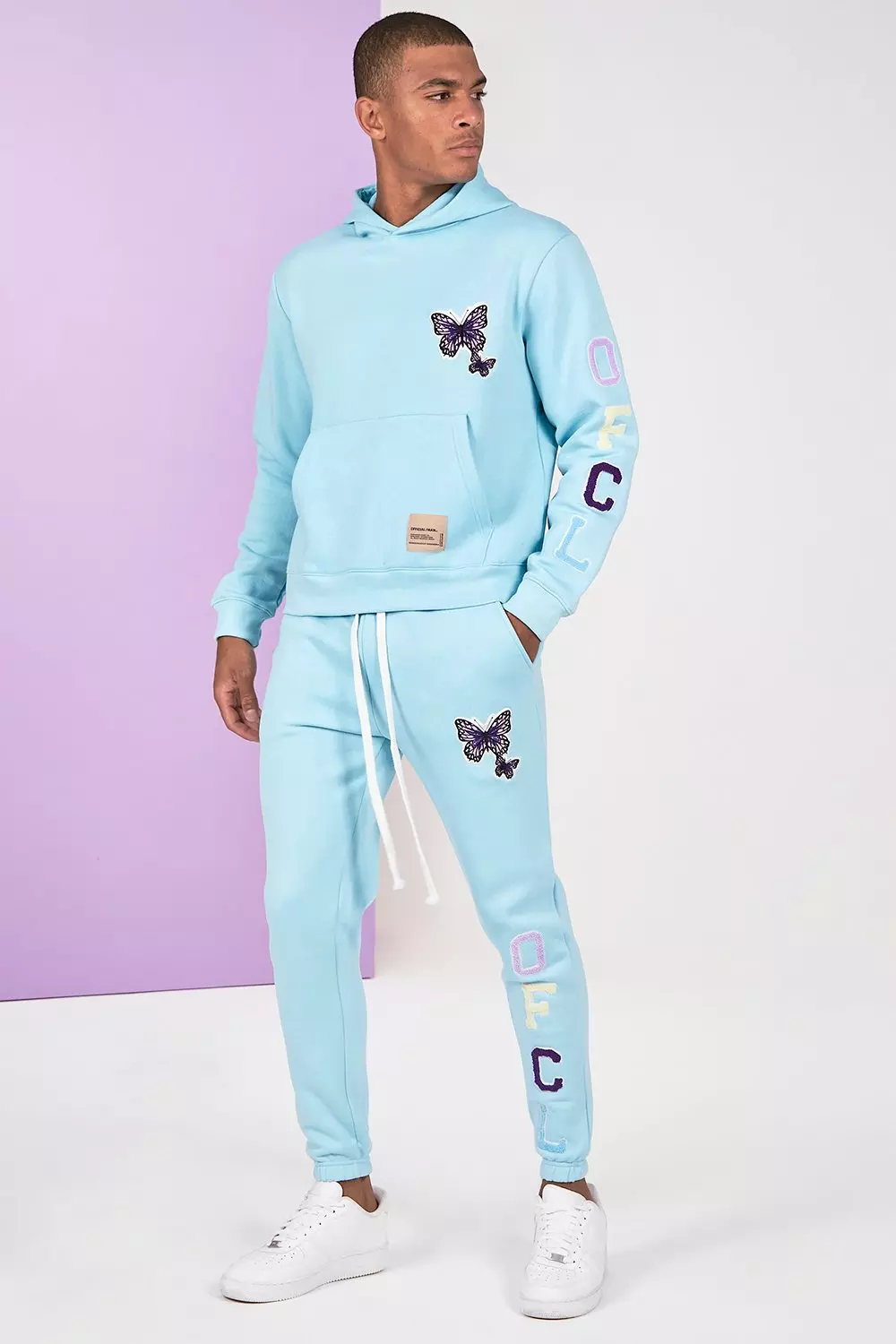 Boohooman butterfly joggers hotsell