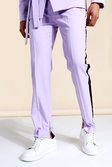 Lilac Wide Leg Taped Suit Trousers
