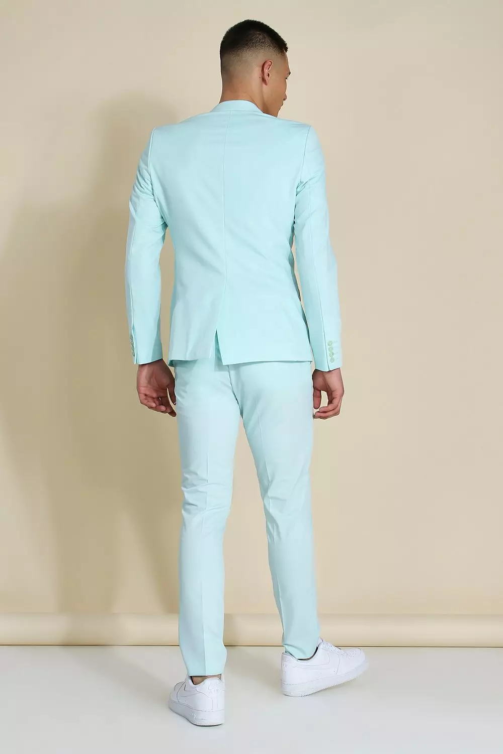 Skinny Badged Single Breasted Suit Jacket, Mint autre image