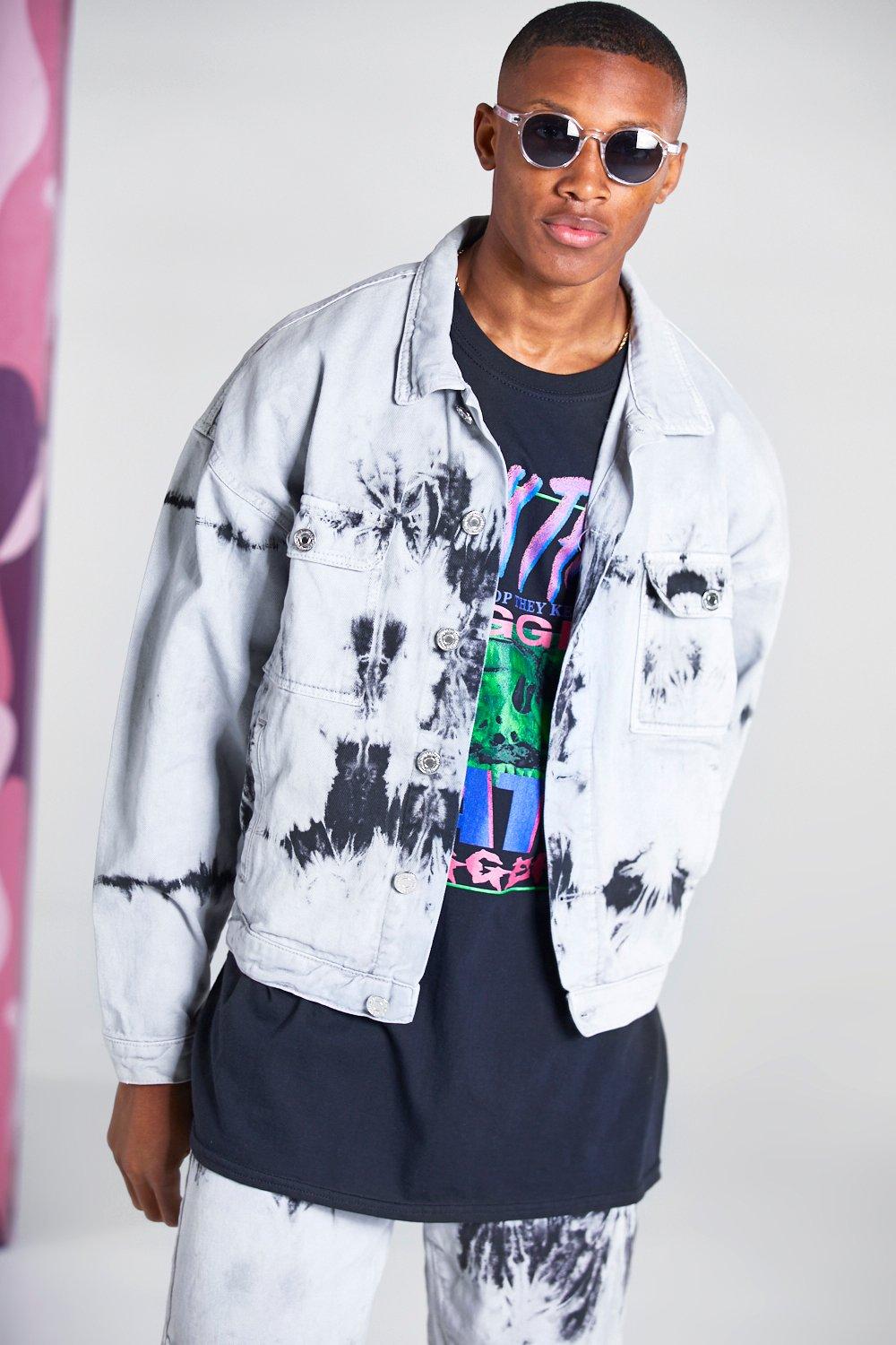 Tie Dye Denim Jacket | boohooMAN USA