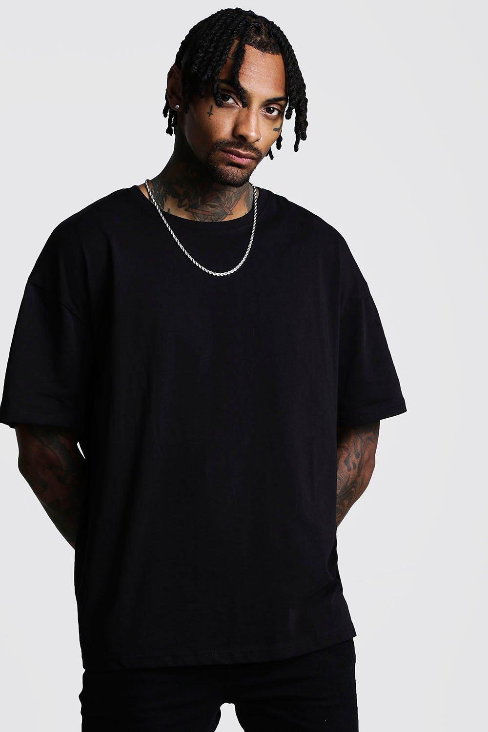 oversized black crew neck