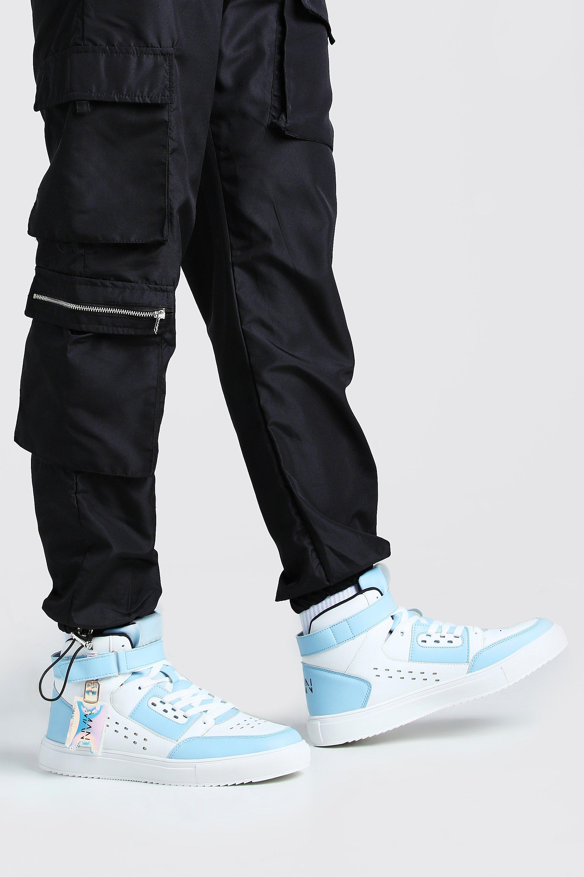 Man Hi Top Sneakers With Buckles boohooMAN USA