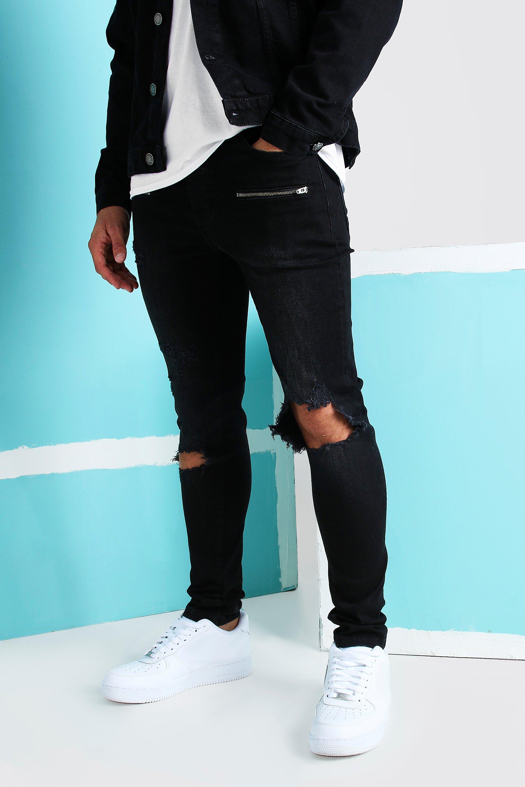 mens jeans knee rips