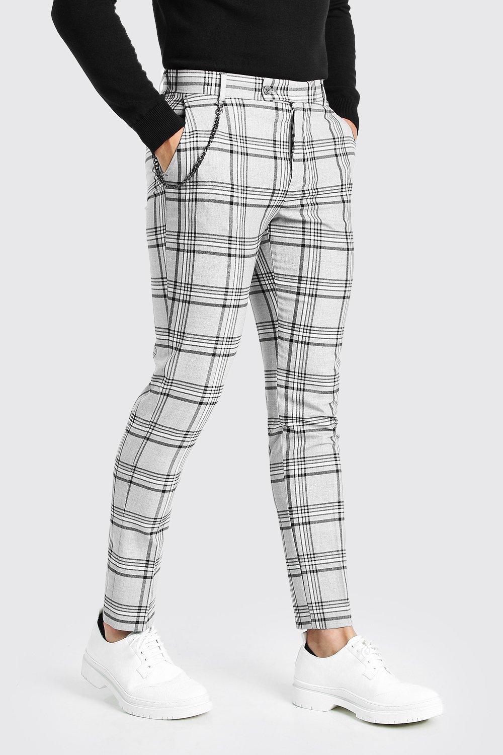 boohooman tartan trousers