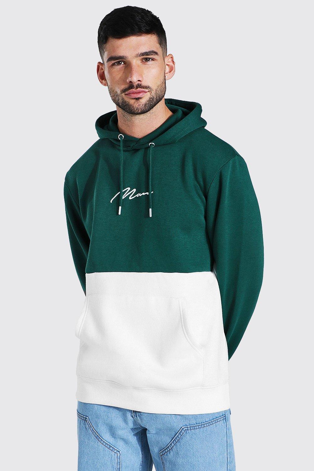 Man Signature Colour Block Hoodie