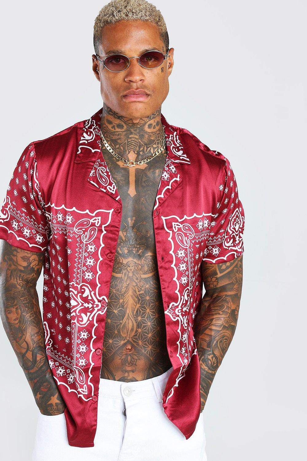 Mens Red Bandana Shirt