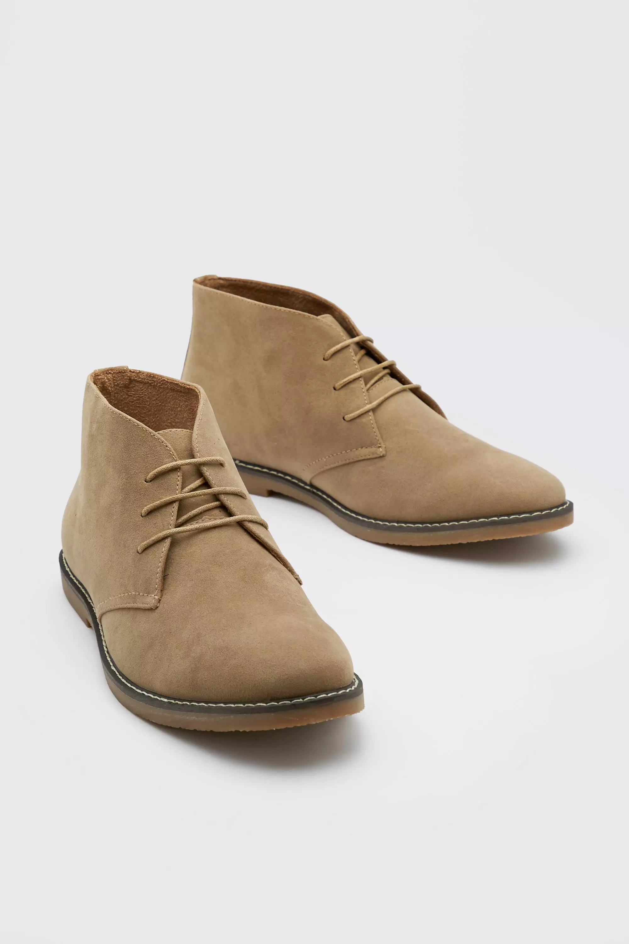 Faux leather desert boots best sale