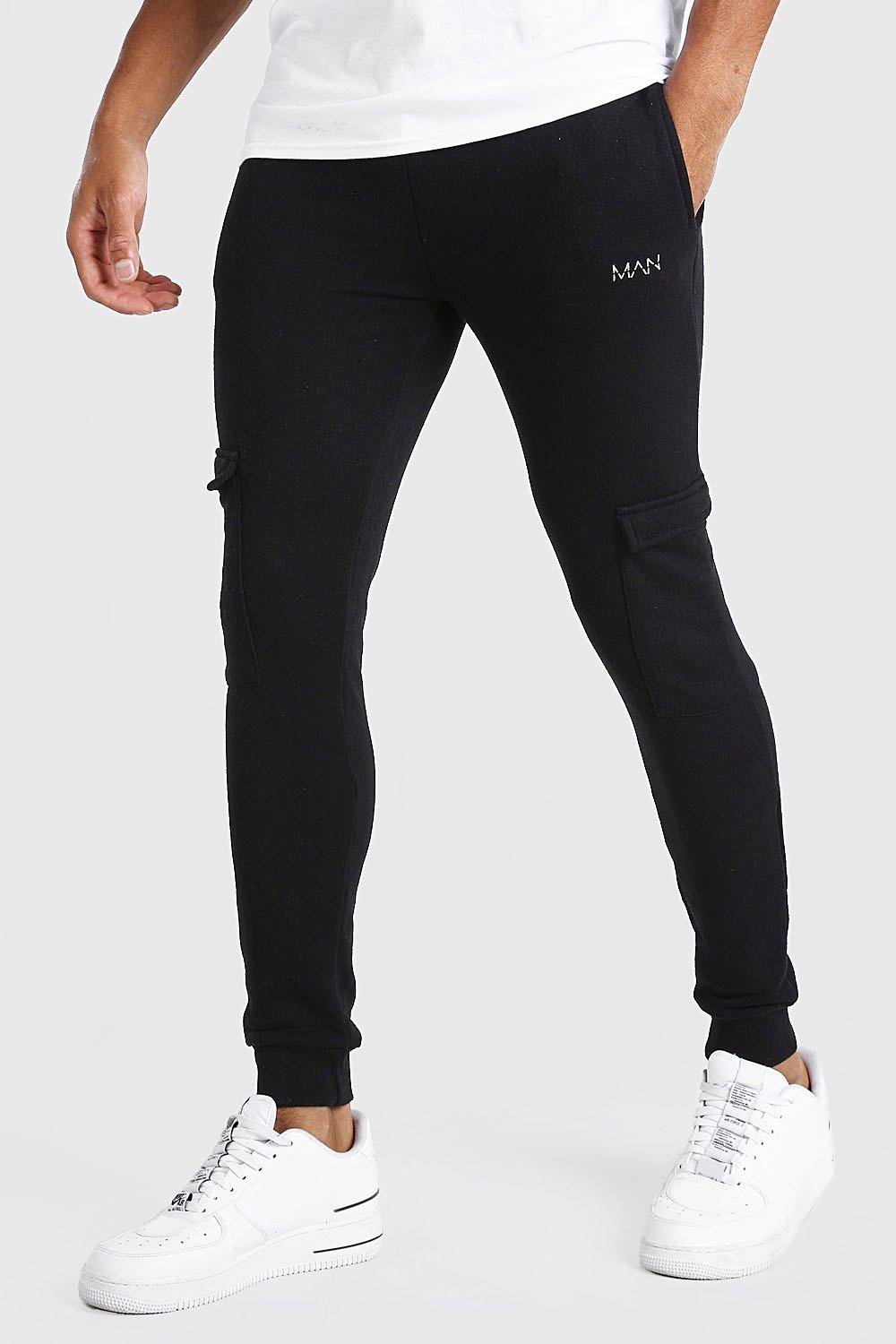boohoo man black joggers