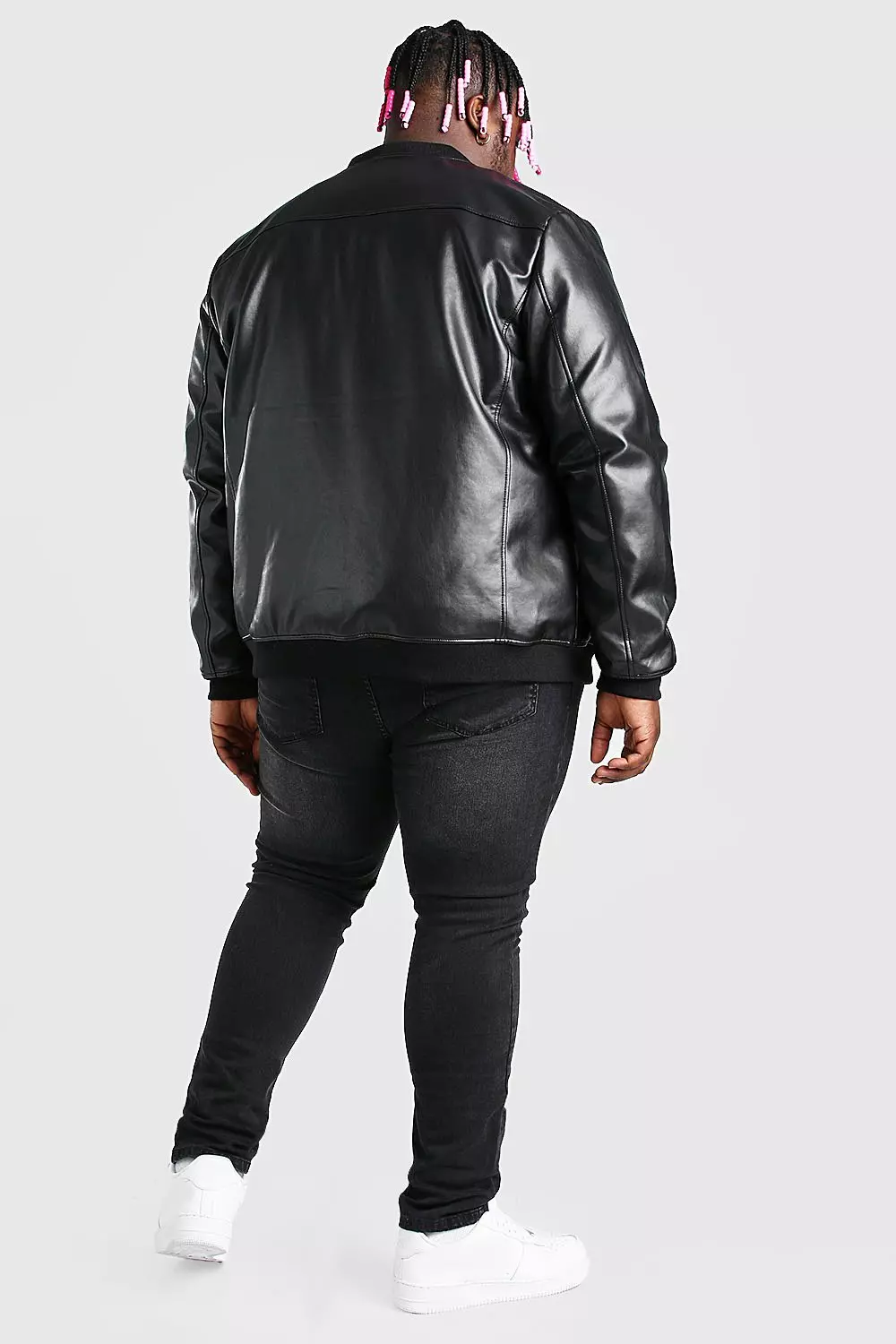 Plus size faux leather bomber jacket best sale