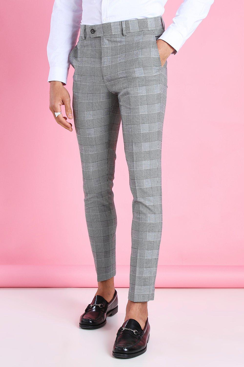 grey mens plaid pants