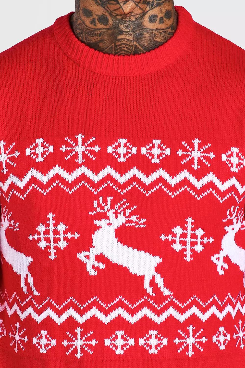 Red Reindeer Fair Isle Christmas Jumper alternative image
