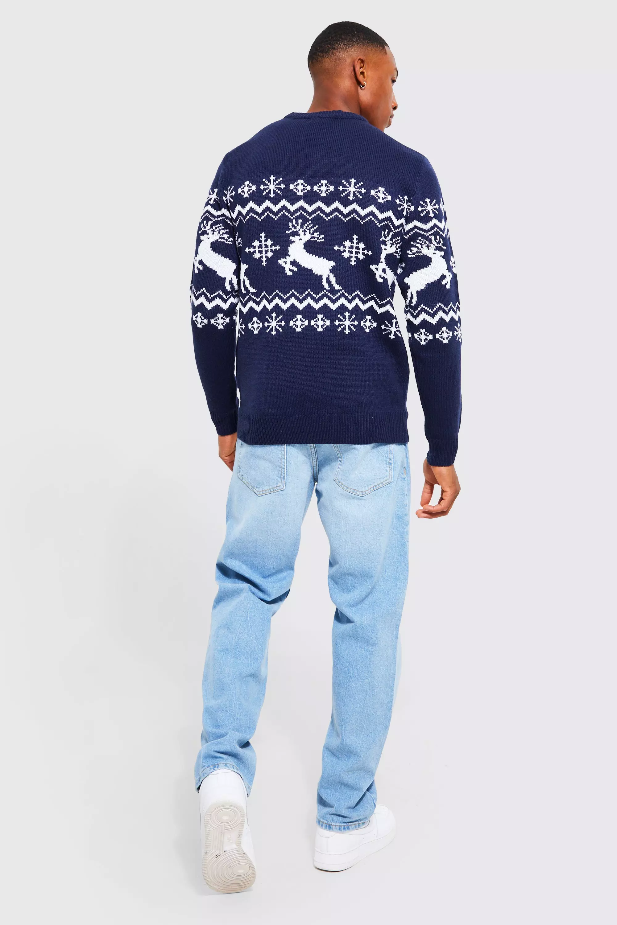 Rentier Weihnachtspullover, Marineblau alternatives Bild