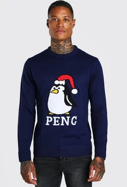Navy Peng Christmas Sweater