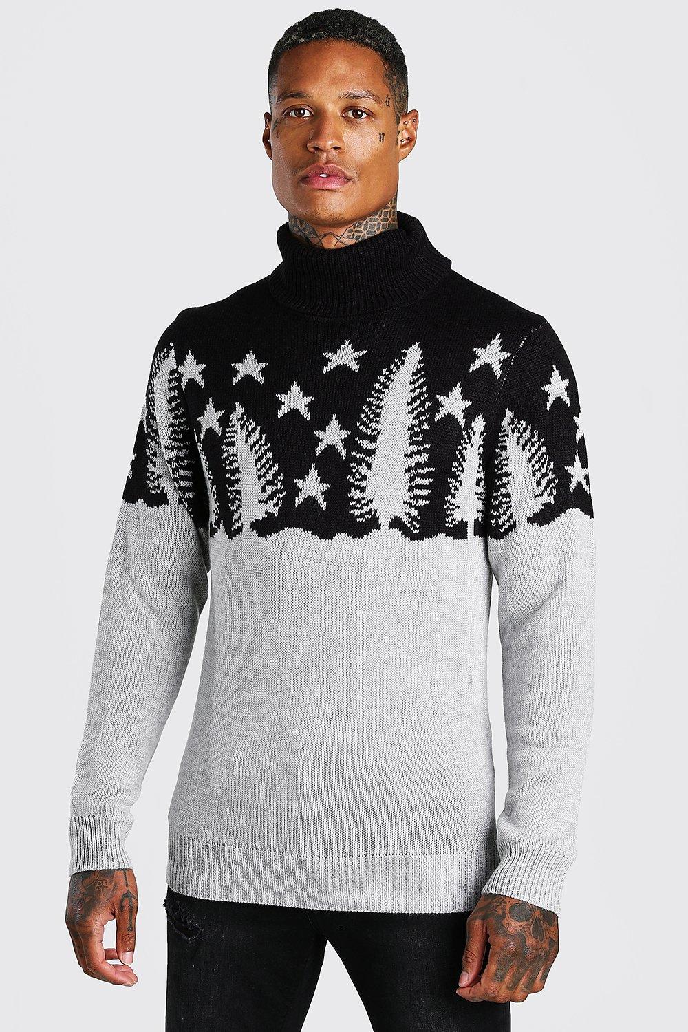 Roll neck 2025 christmas jumper mens