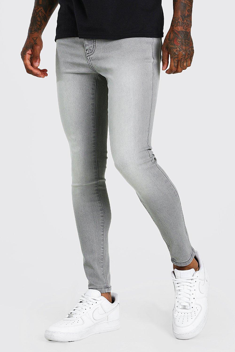 grey spray on skinny jeans mens