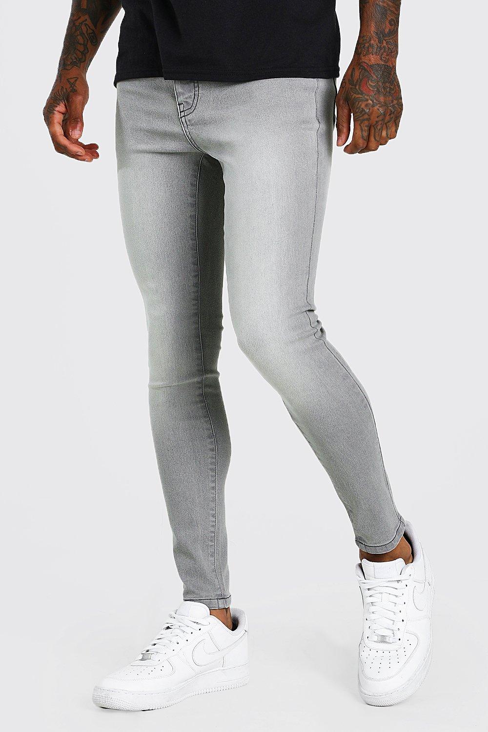 mens grey spray on skinny jeans