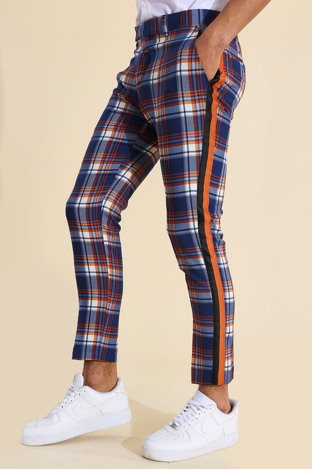 Boohooman checkered sale trousers