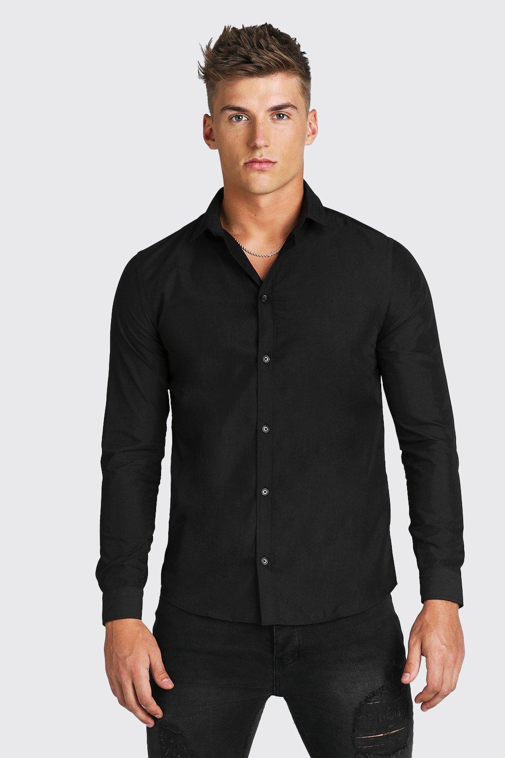 Regular Fit Long Sleeve Shirt | boohooMAN USA