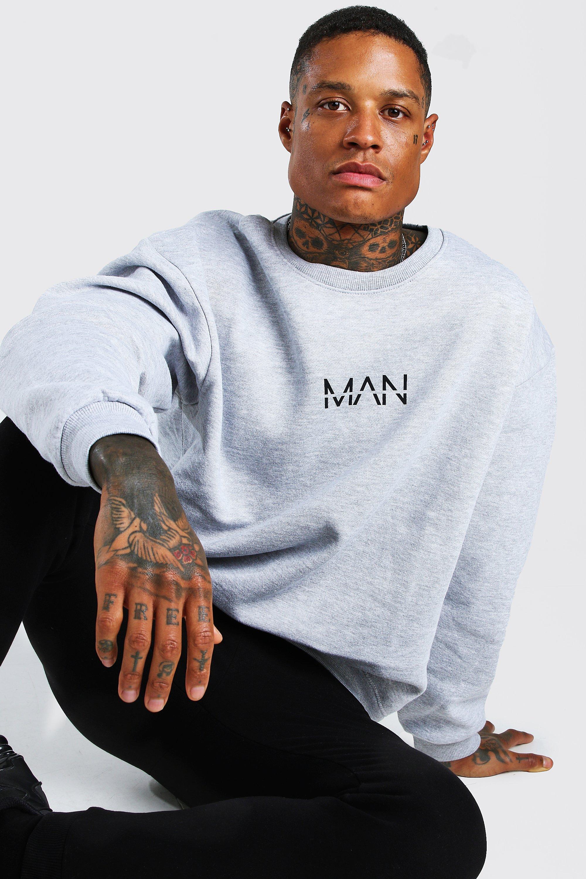 Boohooman discount white sweatshirt