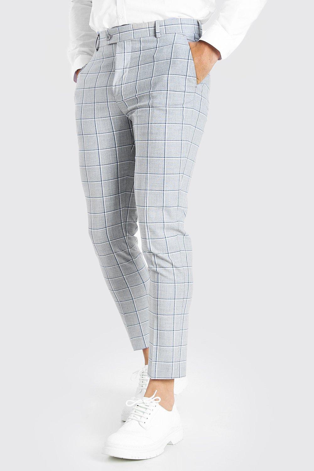 mens grey checkered pants