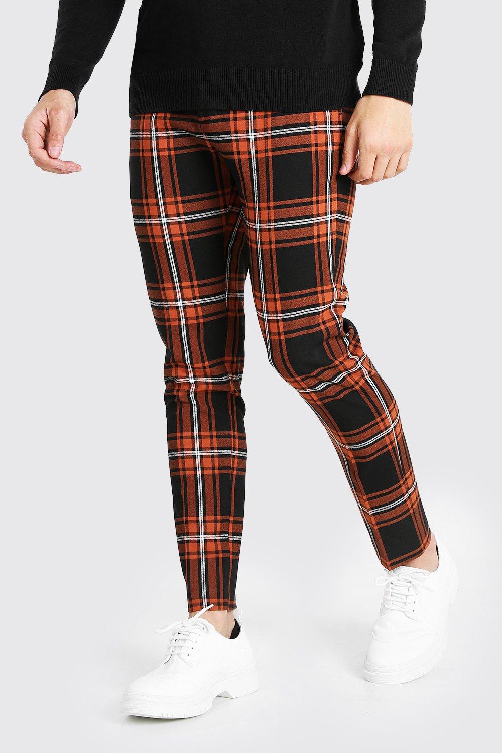 red mens plaid pants