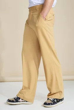 Wide Leg Tailored Trouser Taupe