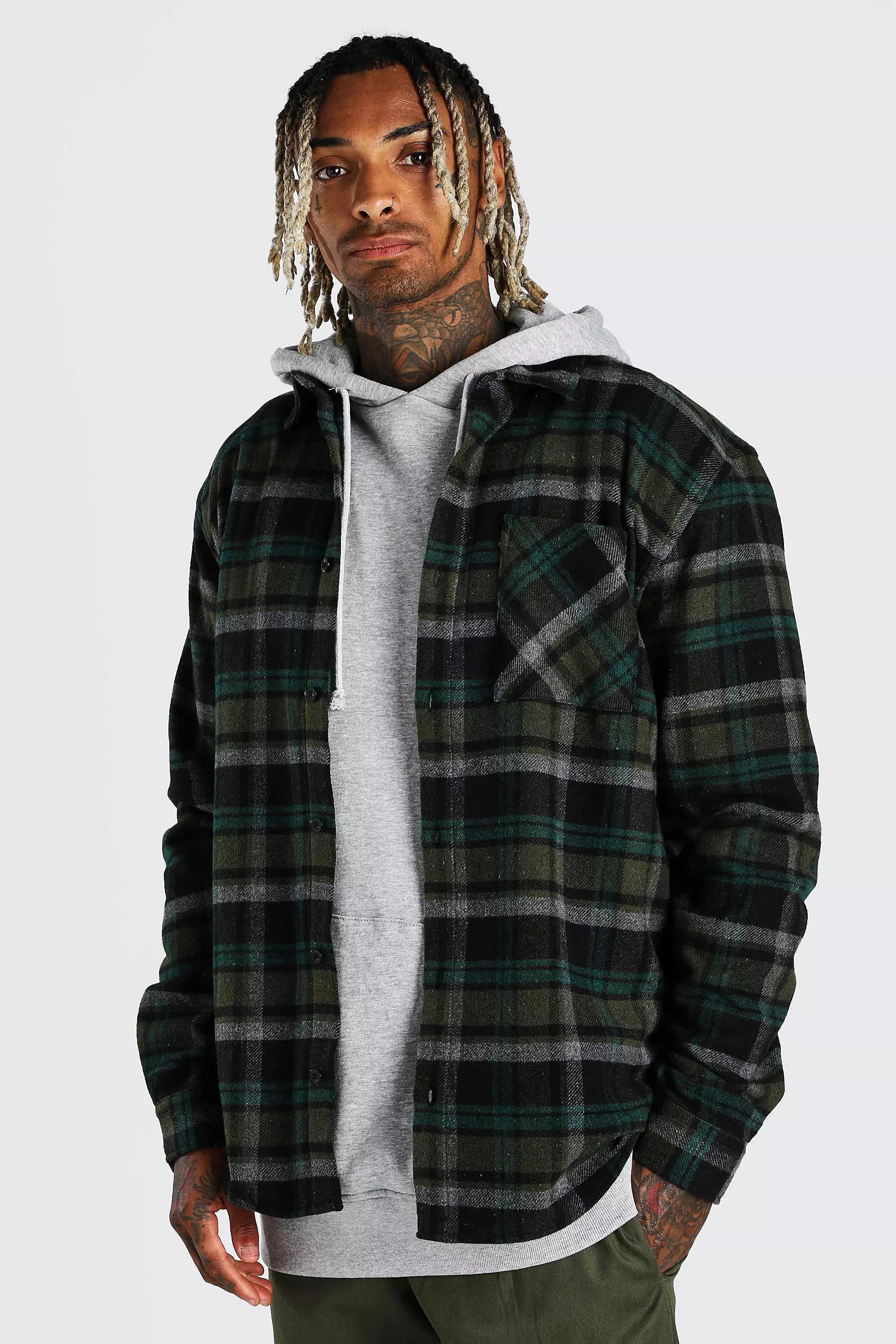 Hoodie flannel unsnap combo