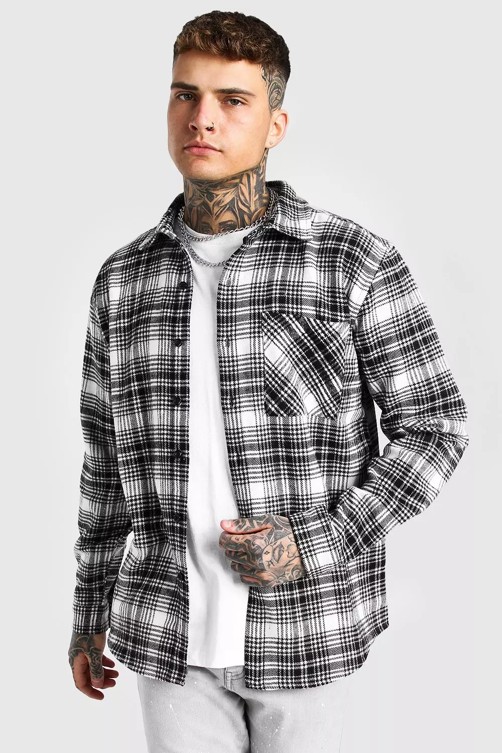 Ecru Heavy Weight Check Overshirt alternative image