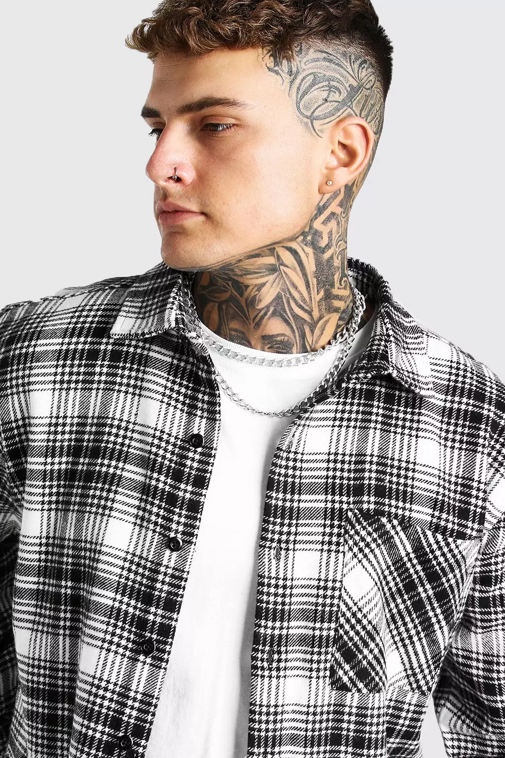 Ecru Heavy Weight Check Overshirt alternative image
