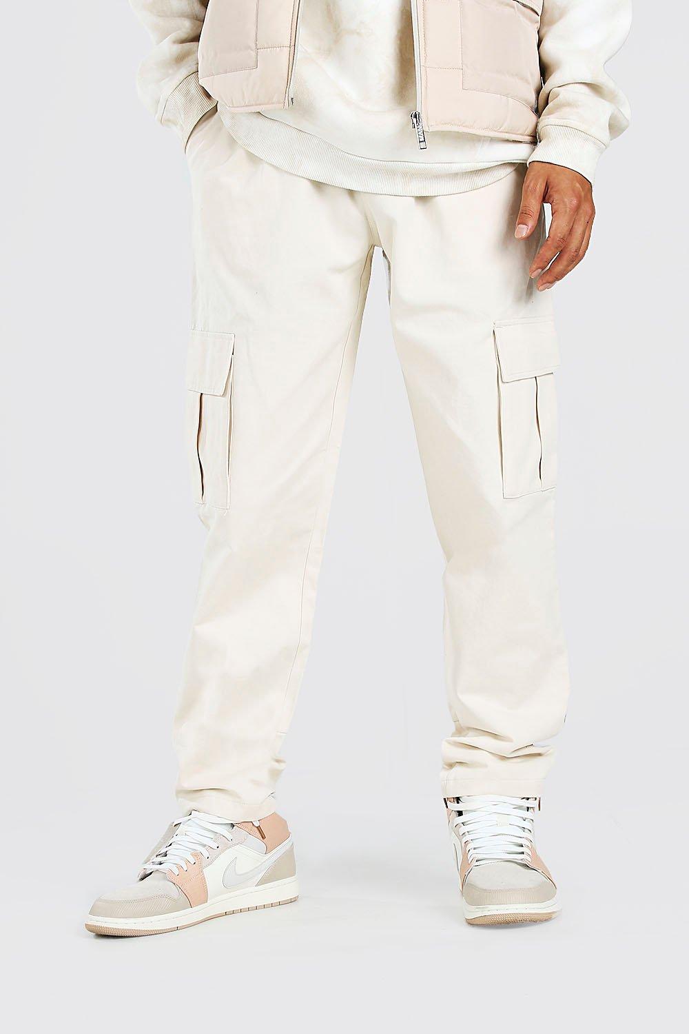 Tall Regular Patchwork Twill Cargo Trousers BoohooMAN