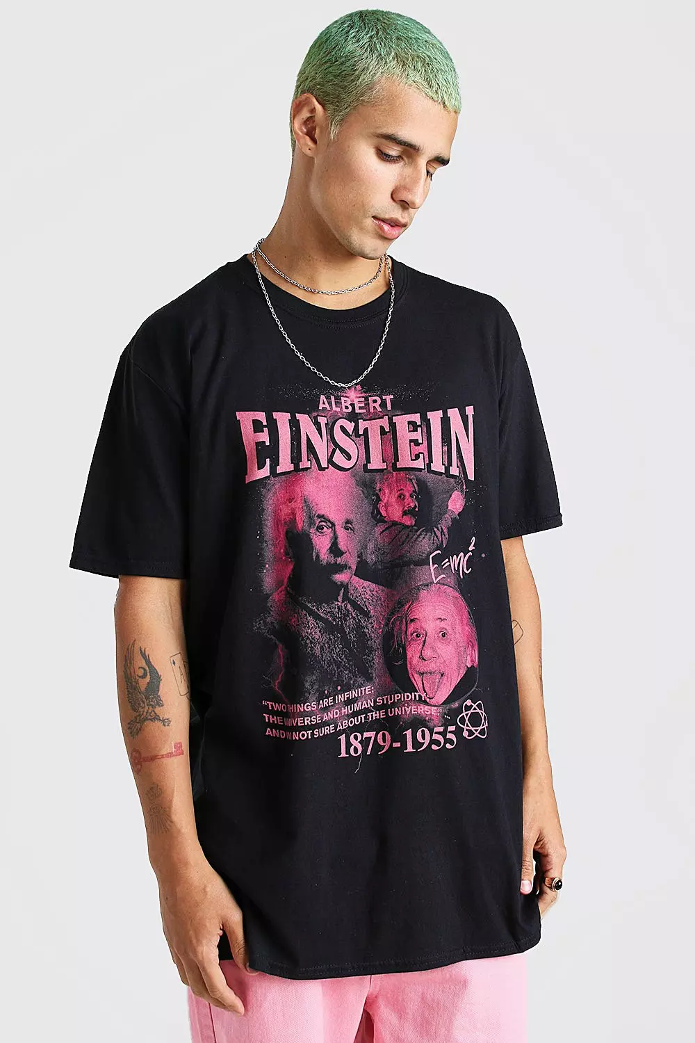 T-shirt coupe oversize imprimé hommage Albert Einstein autre image