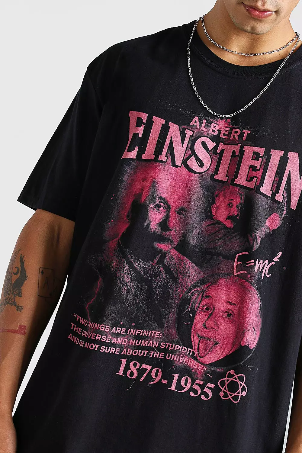T-shirt coupe oversize imprimé hommage Albert Einstein autre image