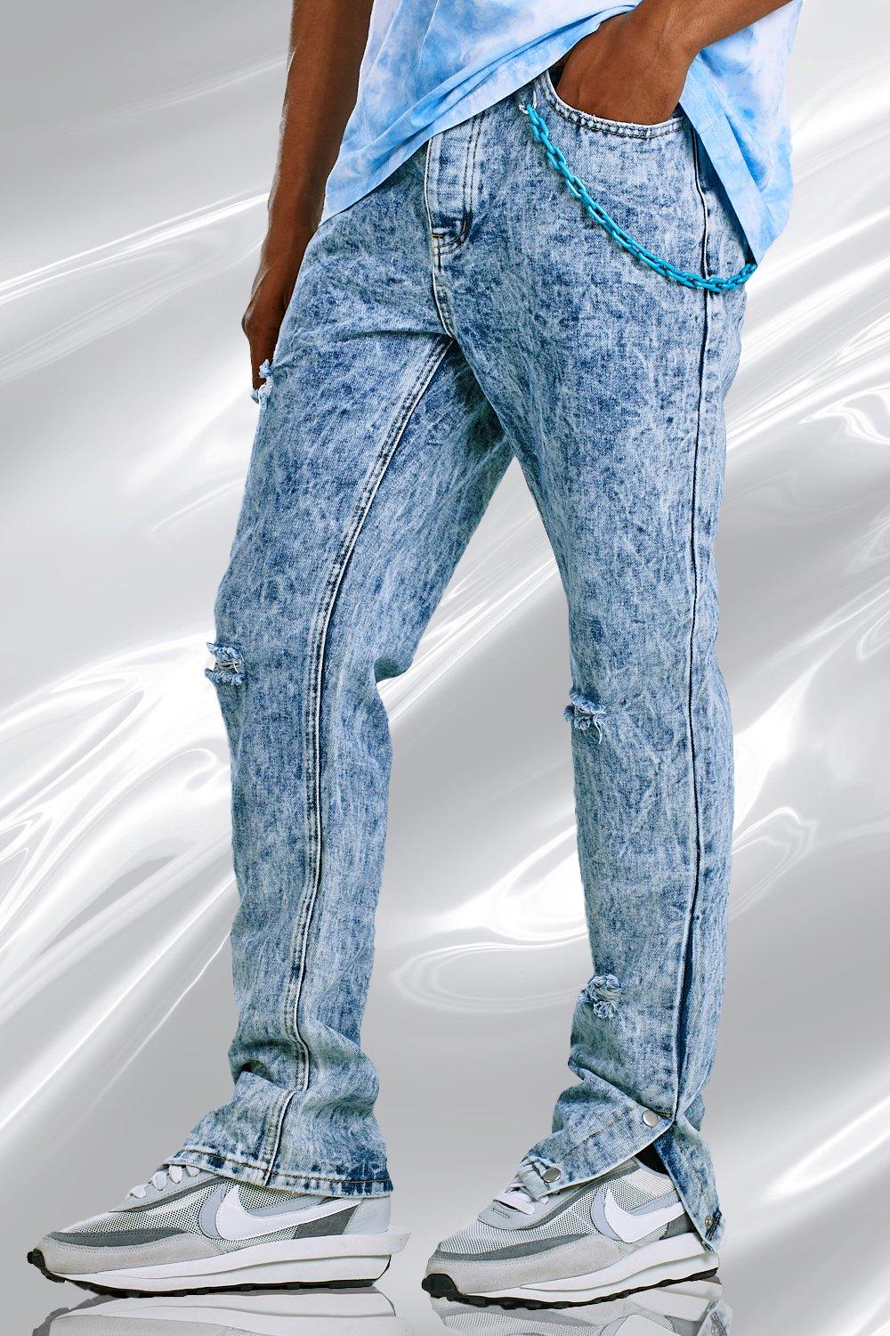 blue bleached jeans