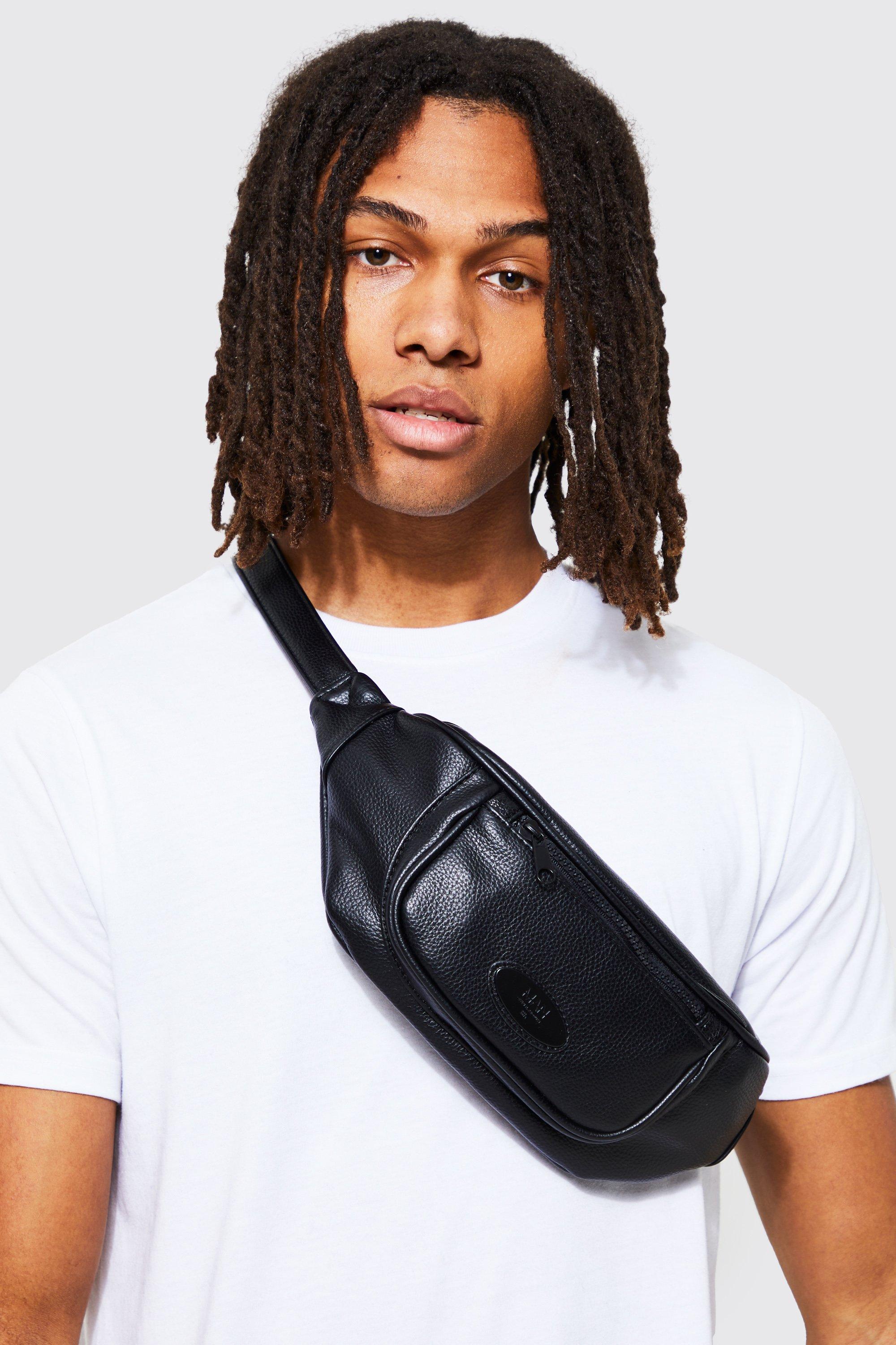 Textured Pu Fanny Pack boohooMAN USA