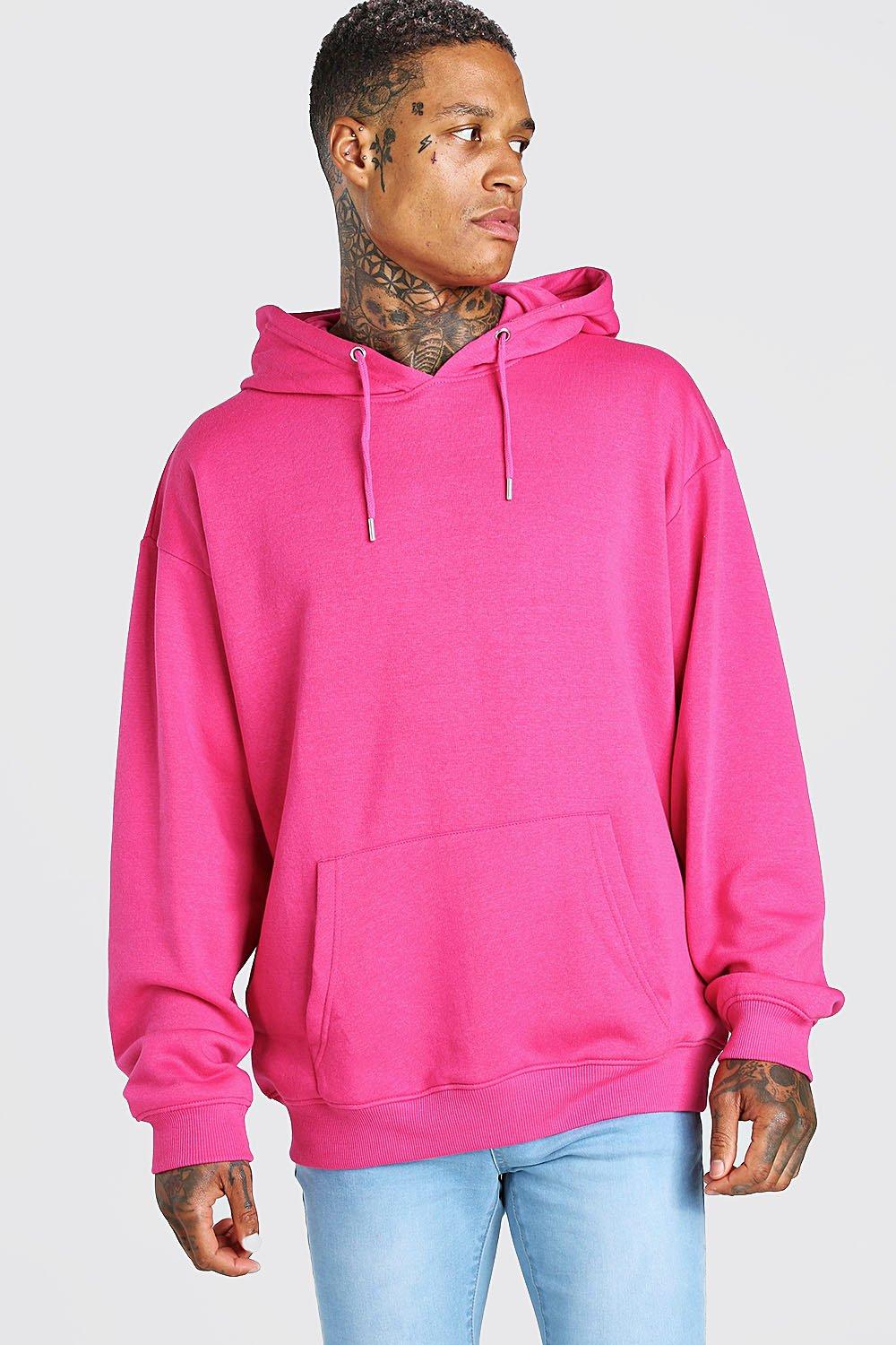 Boohooman pink hoodie sale