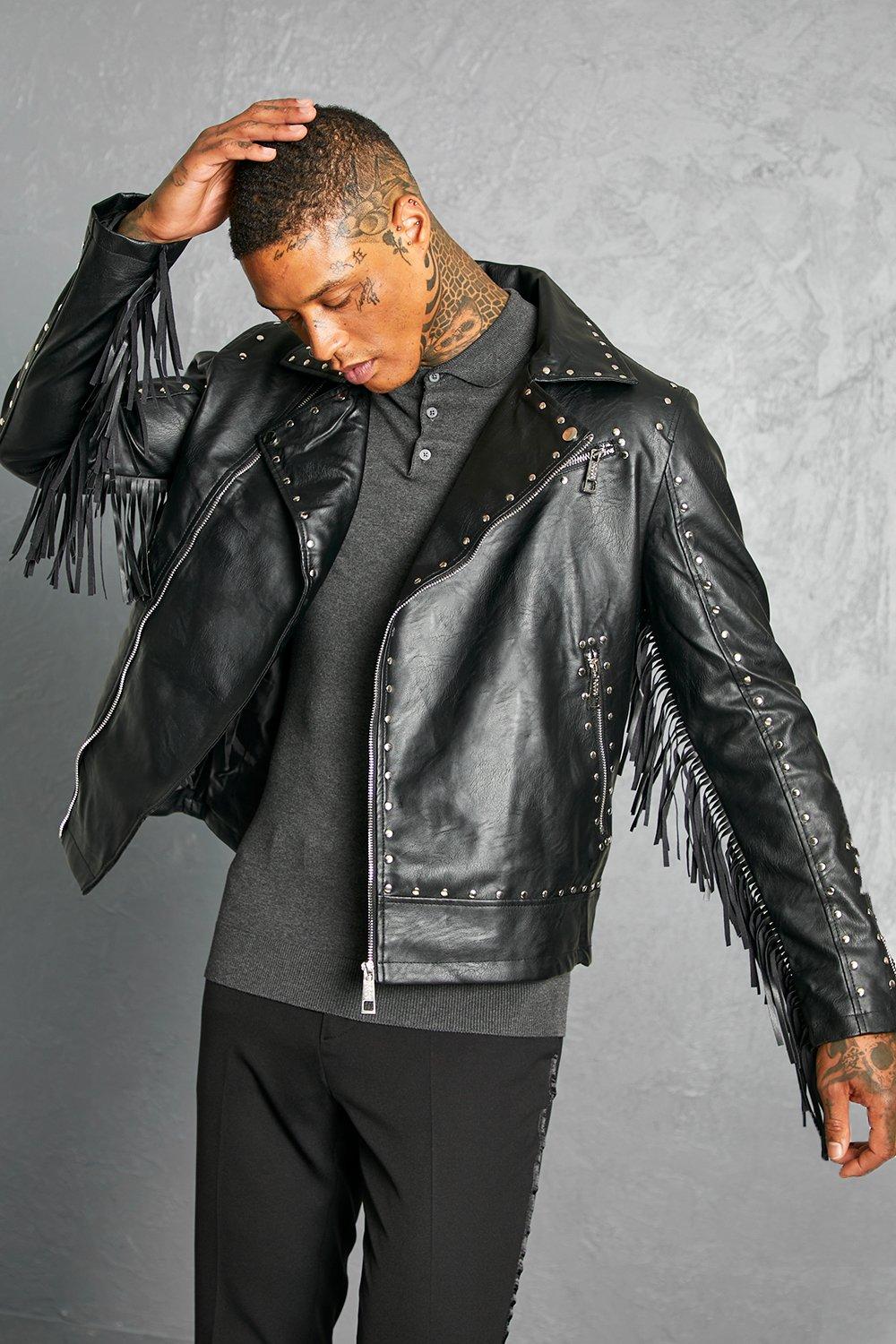 Straight Shooter Faux Leather Fringe Jacket