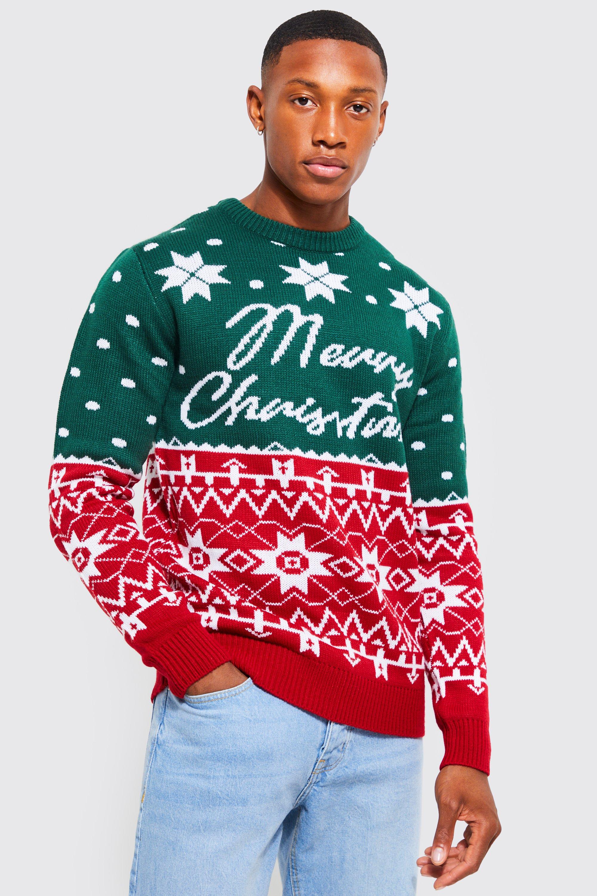 Mens green christmas jumper sale