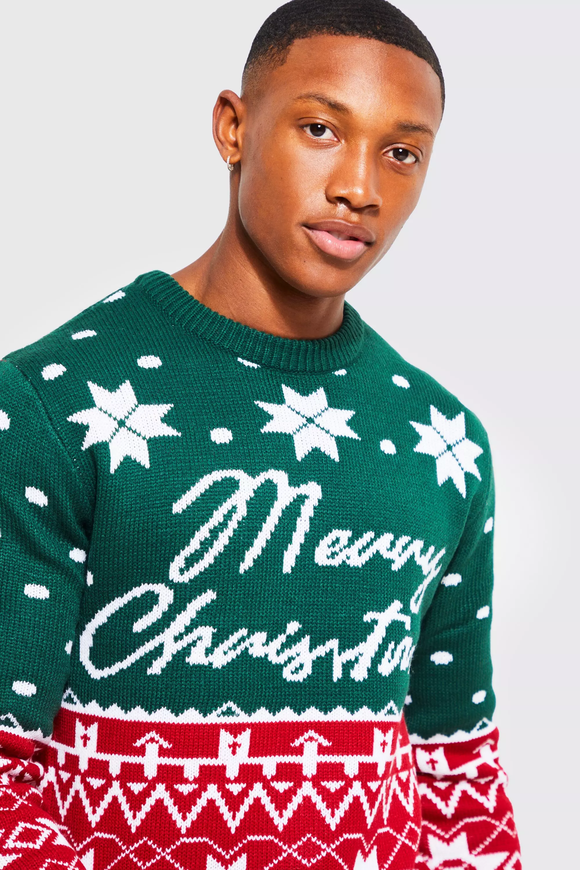 Green Merry Christmas Fair Isle Jumper alternative image