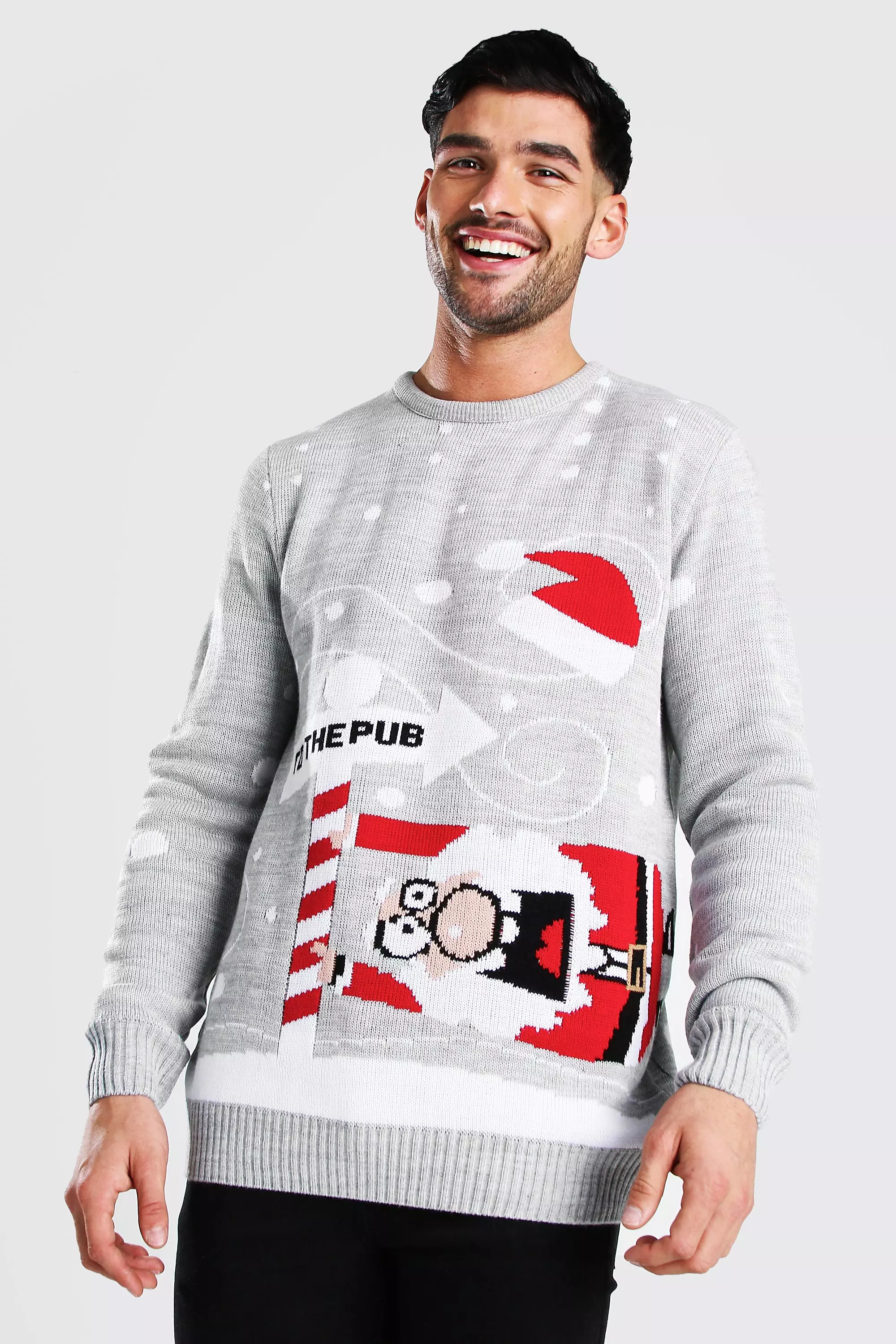 Grey To The Pub Knitted Christmas Jumper alternative image