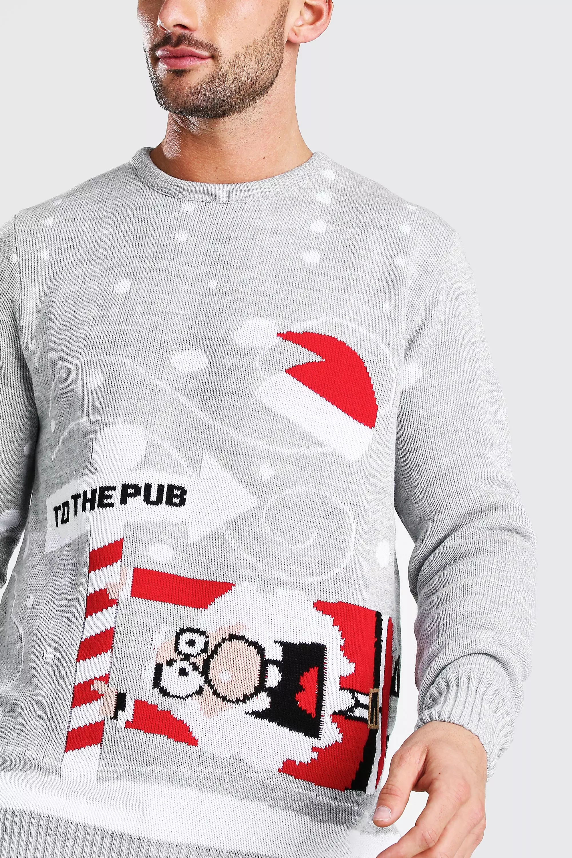Grey To The Pub Knitted Christmas Jumper alternative image